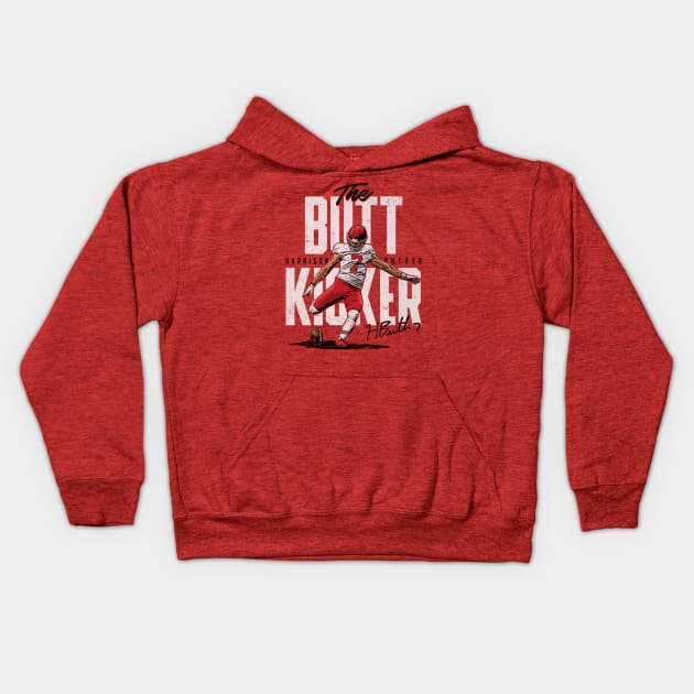 Harrison Butker Kansas City Butt Kicker Kids Hoodie by MASTER_SHAOLIN